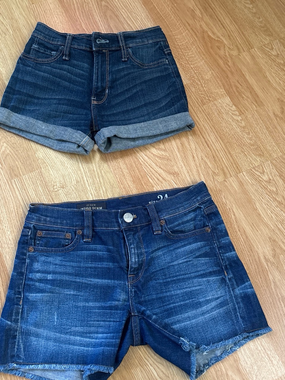J. Crew Dark Blue Denim And Hollister Women's Shorts Duo